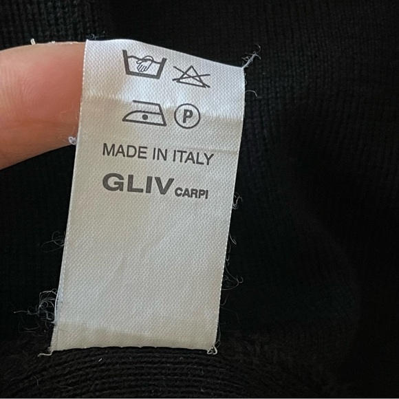 Gliv Made in Italy Merino Wool Black Sweater Tunic Top Women’s Size L - Picture 10 of 11